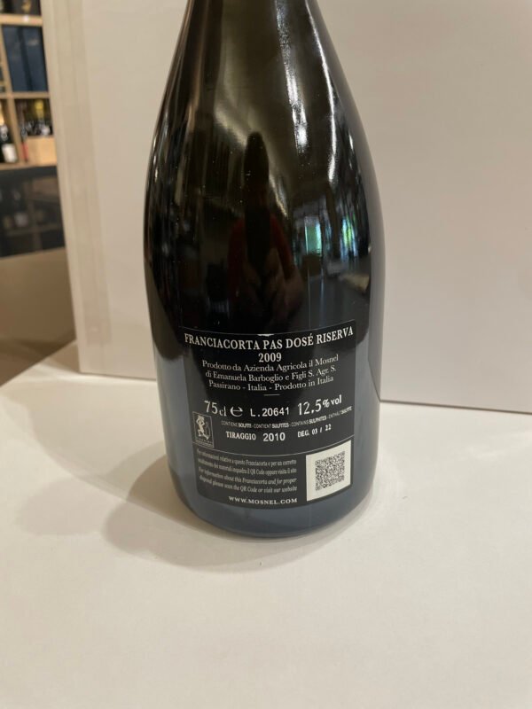 Mosnel Pas dose riserva retro Mosnel Franciacorta DOCG Pas Dosé