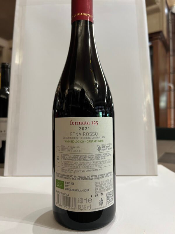 baglio di pianetto fermata 125 rosso retro Baglio di Pianetto Fermata 125 Etna Rosso DOC