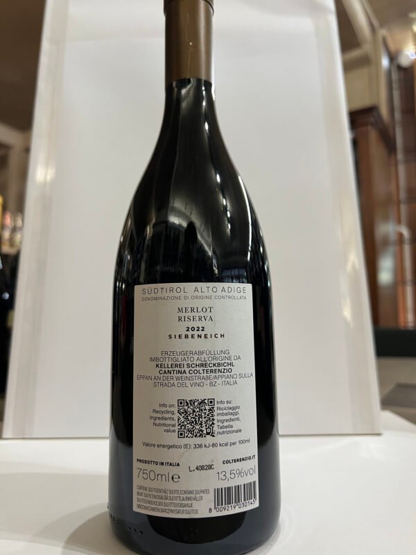 colterenzio siebeneich merlot riserva retro Colterenzio Merlot Alto Adige DOC Riserva "Siebeneich" 2022
