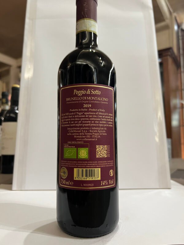 poggio di sotto brunello 2019 retro ColleMassari Poggio di Sotto Brunello di Montalcino DOCG 2019